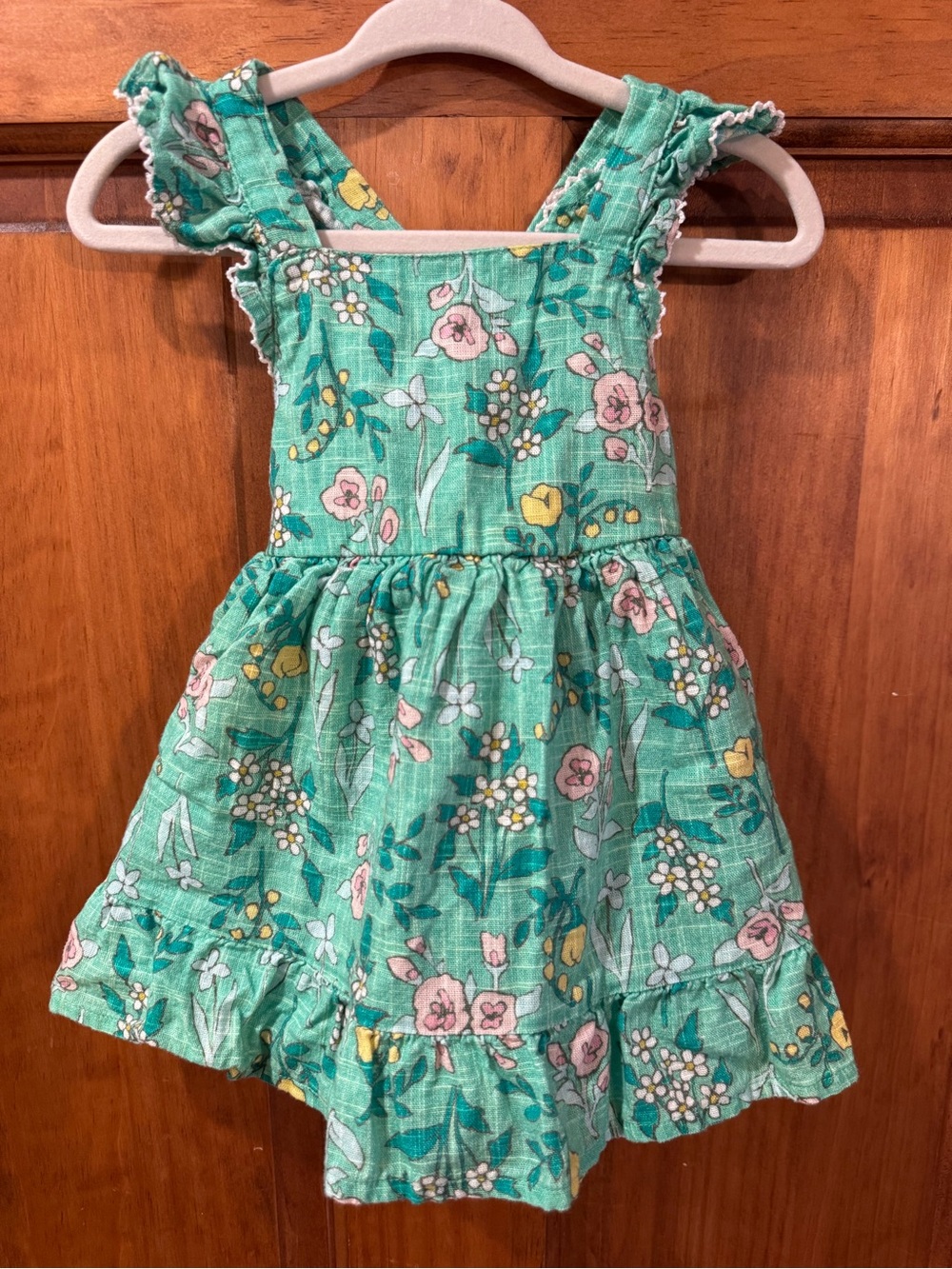 Cat & Jack Mint Green Floral Ruffle Strap Dress w/ Bloomers